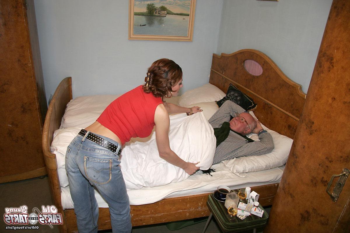 12P Big titted teenage maid helping this horny grandpa a hand