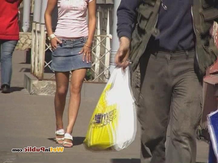15P Tanned blondie in a jean mini learns more about public pissing shame