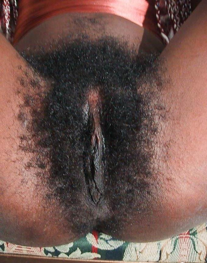 15P skinny ebony babe with very hairy pussy