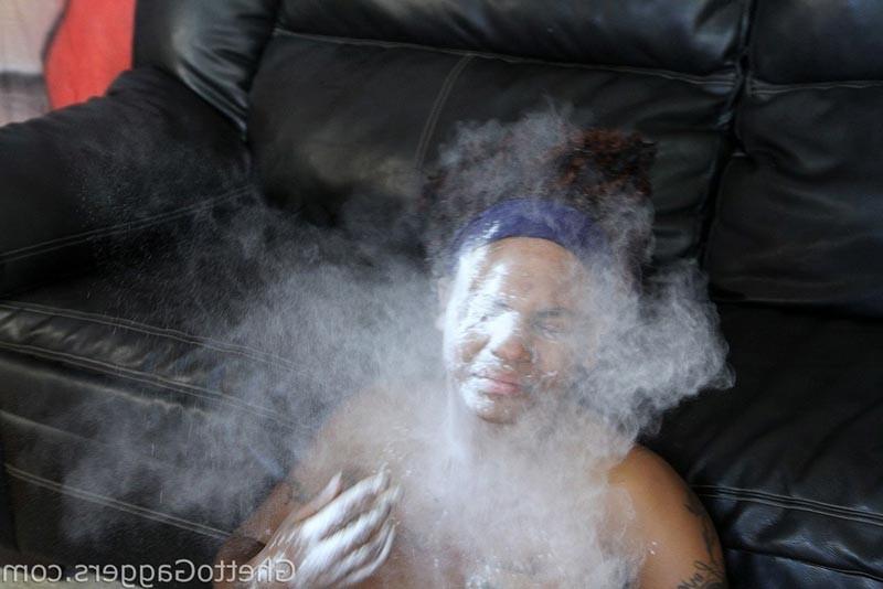15P Tattooed ebony slut getting bruttally fucked and facialized