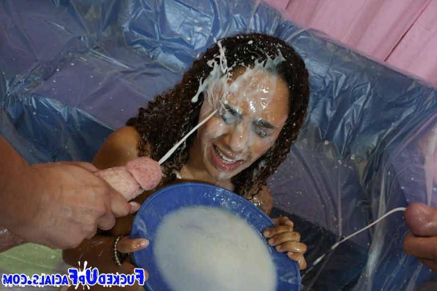 16P Little ebony fucked and abused hard in nasty bukkake