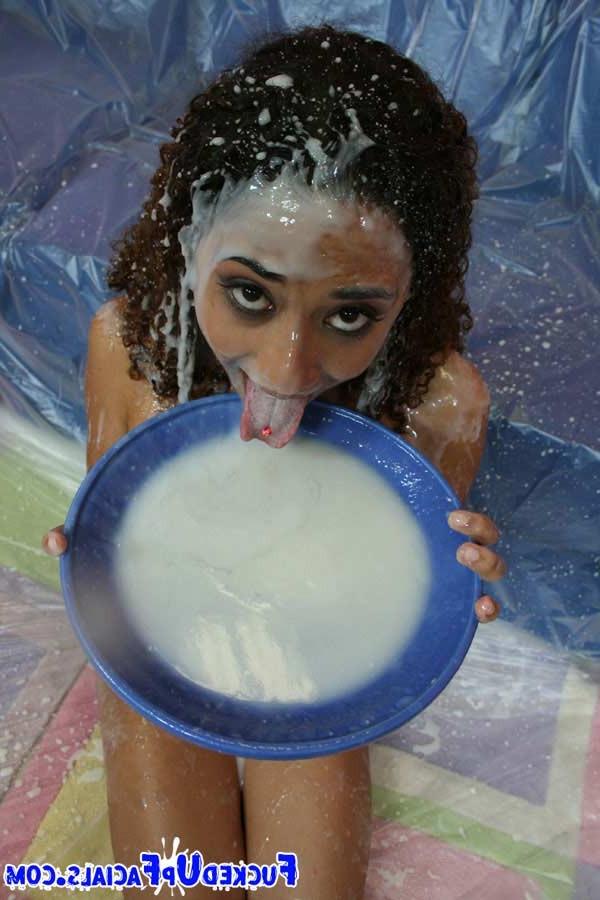 16P Hot ebony babe having hardcore sex and extreme facial