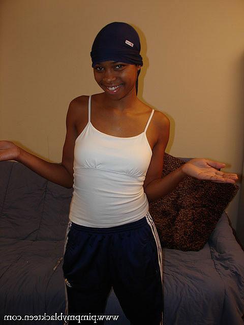 17P Teen ghetto sista gets some silky lingerie and a hard black cock to fuck