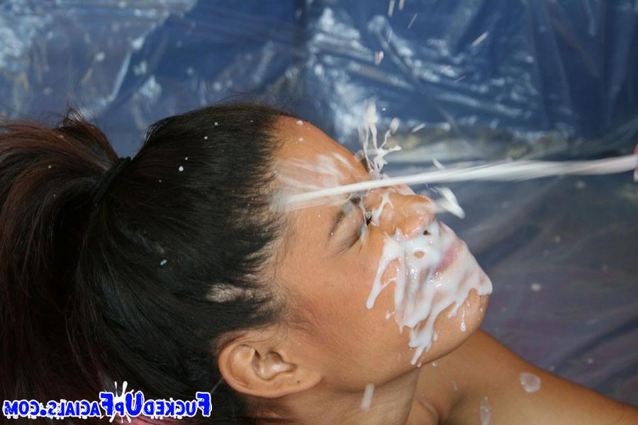 16P ebony having hardcore action and a huge facial at the end