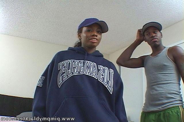16P Sexy ebony teen gets her shaved pussy black cock crammed doggie style