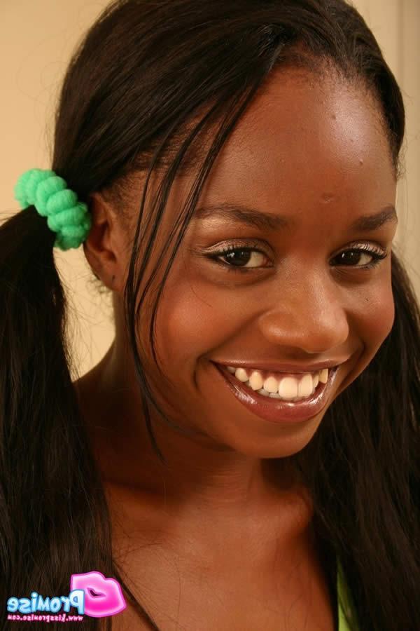 15P Ebony teen kiss promise sucking on a penis shaped lollipop