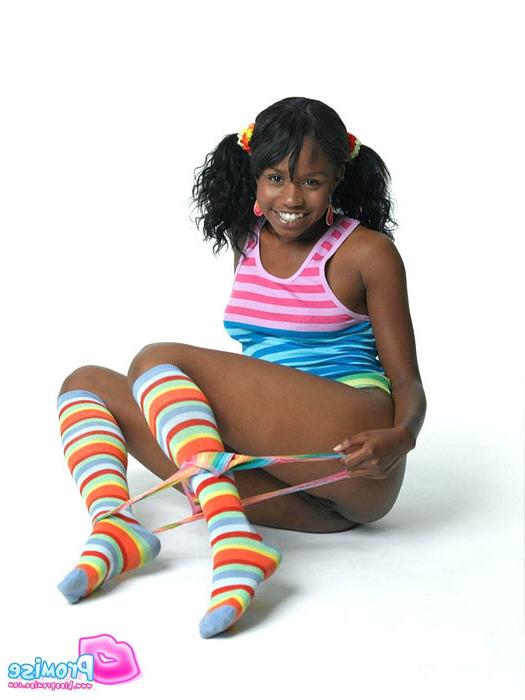 16P Fresh young black beauty feels frisky and shows her stuff