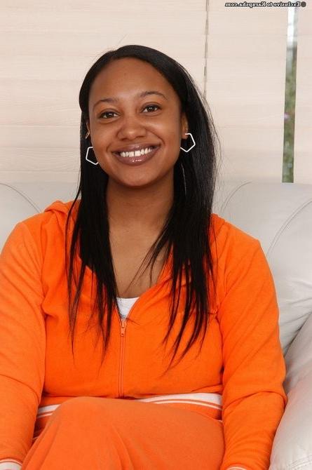 16P Innocent ebony amateur girl shows her teen pussy /