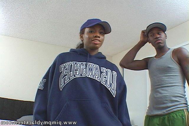 17P hot ebony teen sucks a long cock hard