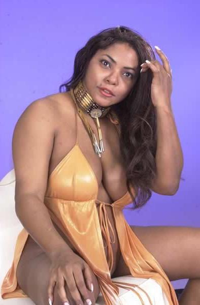16P Ebony girl showing off her big natural boobs
