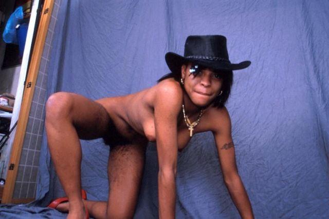 13P Black lady with hairy stomach and pussy