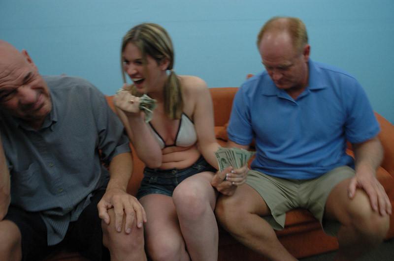 16P Hot blonde teen in threesome action