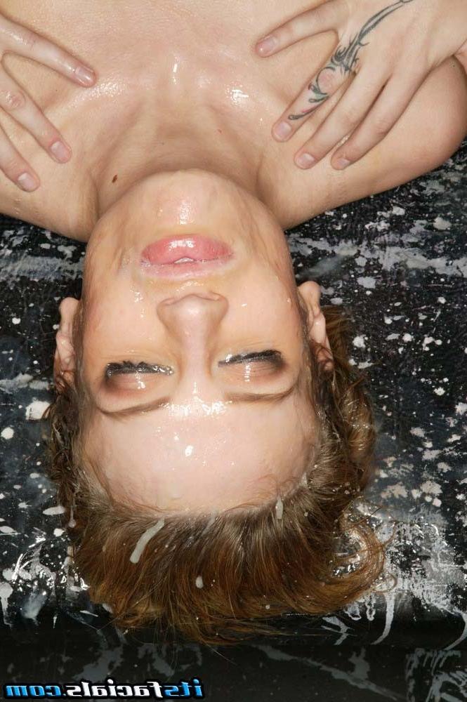 16P Cumshoting in a slut face in hard gangbang