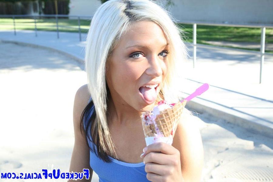 17P Blonde girl fucked and covered of CUM on a bukkake orgy!