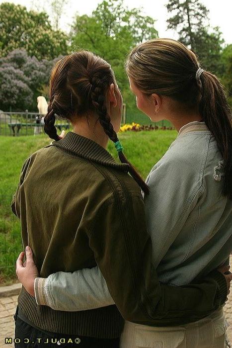 16P Three cute teen lesbians going for a walk