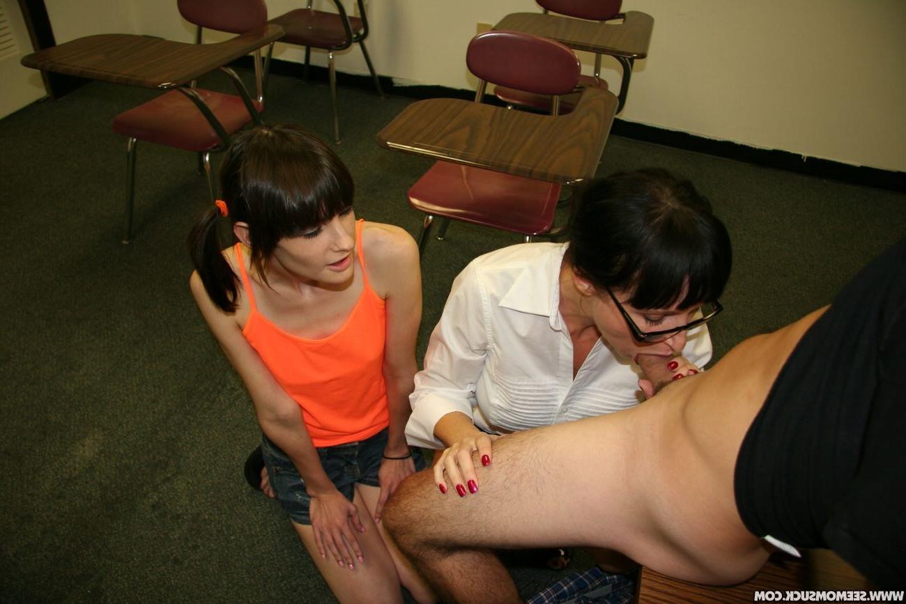 10P Dirty Mommy Showing Her Daughter How To Suck Huge Cock