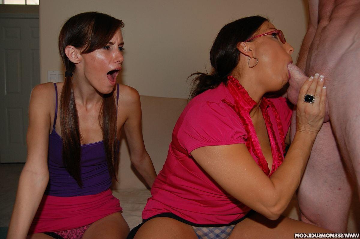 12P hot mom and daughter sucking cock