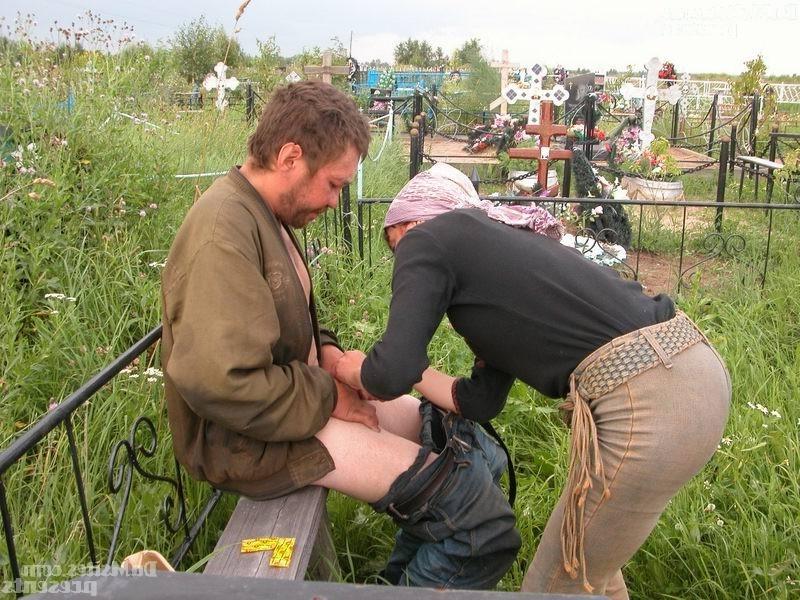 16P Brutal seduction at the cemetery field
