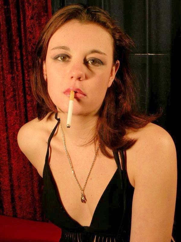 16P Sexy teen smokes and finger her very hairy pussy deep