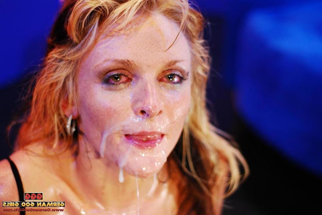 15P Bukkake slut gets her face completely covered in sticky goo