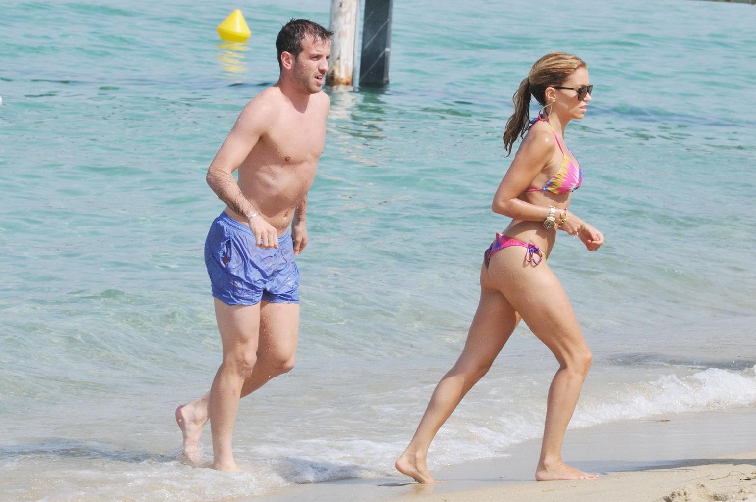 16P Sylvie van der Vaart looks hot wearing two skimpy bikini sets at the beach in St
