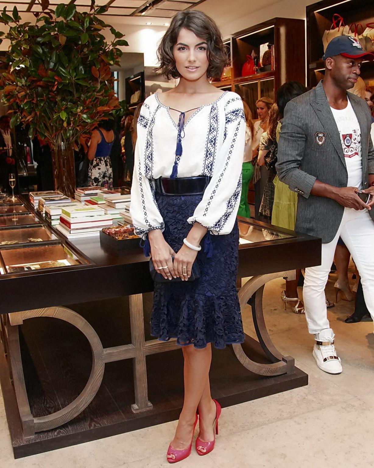 16P Camilla Belle waering skimpy Venezuelan folk designed outfit at the Carolina Her