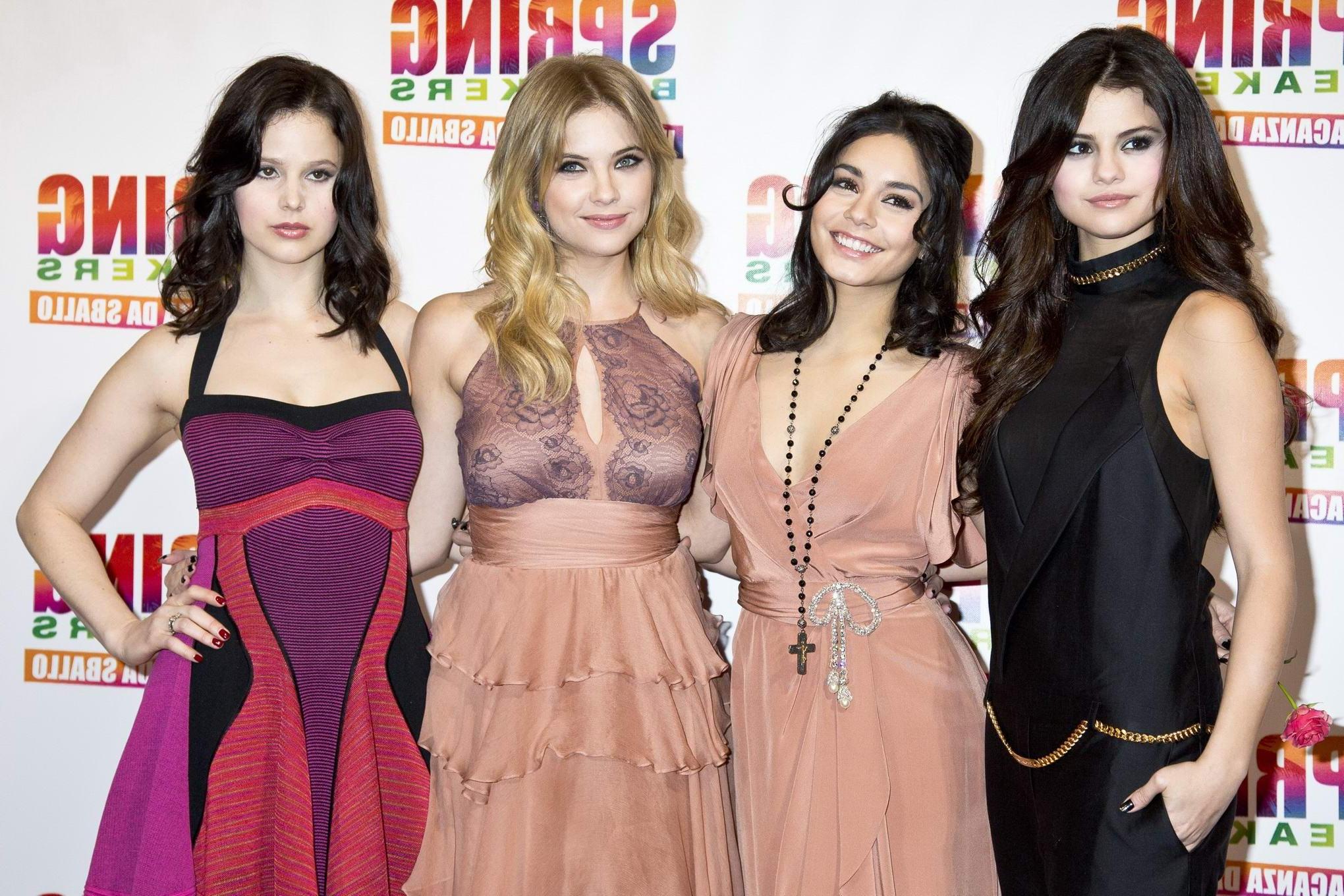 10P Selena Gomez braless wearing a partially see through top at the Rome premiere of