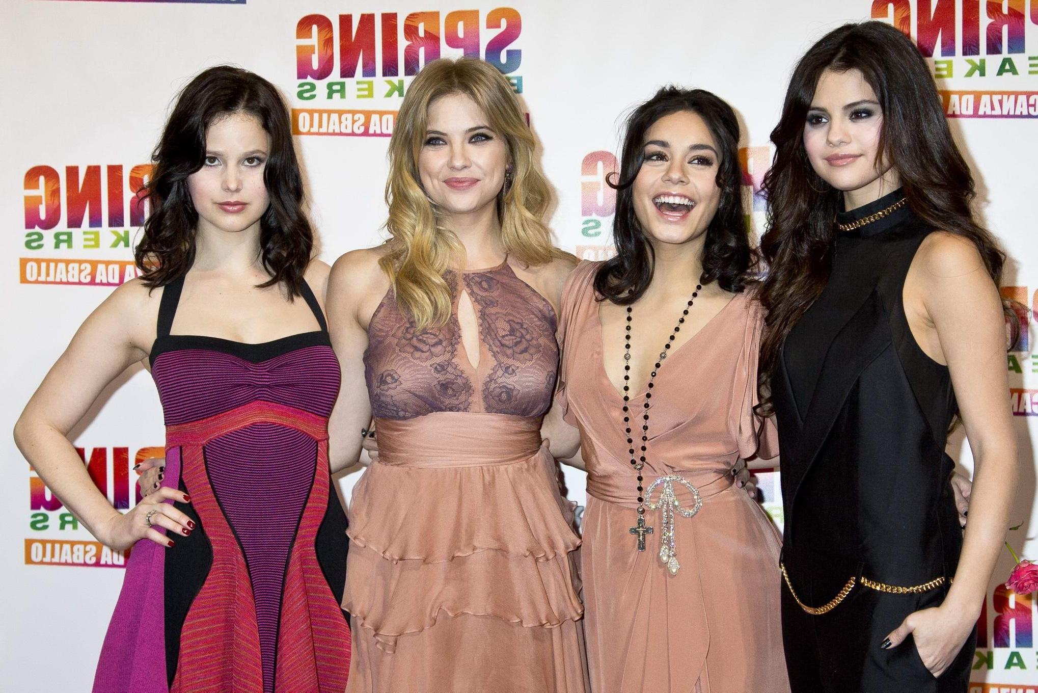 10P Selena Gomez braless wearing a partially see through top at the Rome premiere of