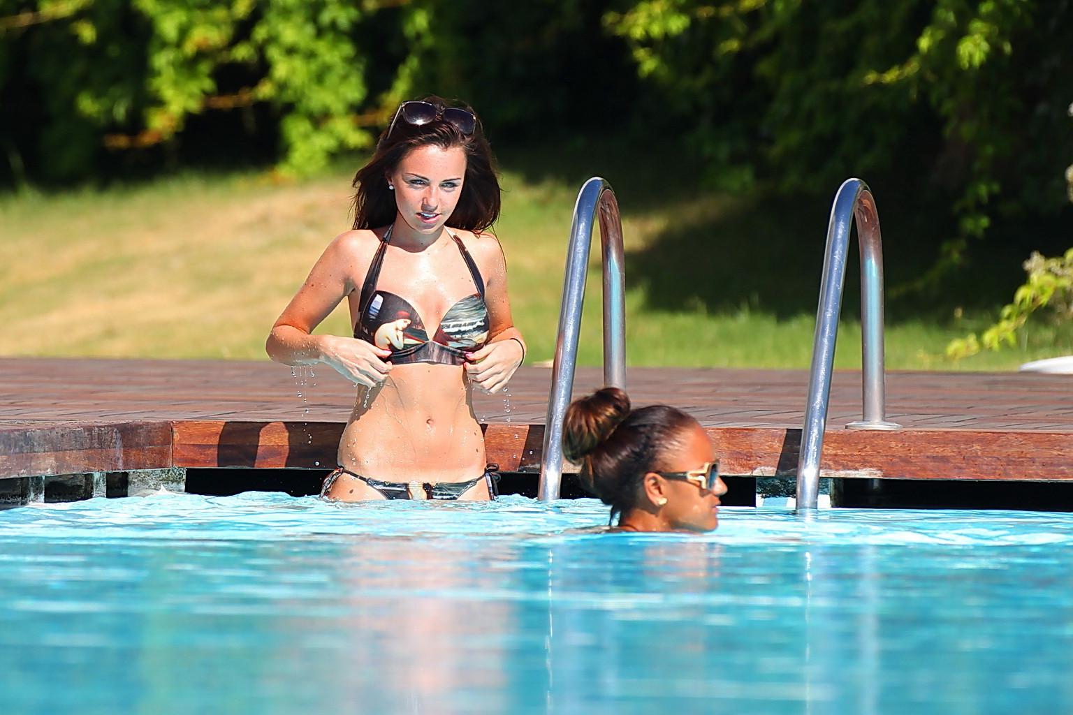 9P Louisa Lytton wearing two various bikinis poolside on vacation in Turkey