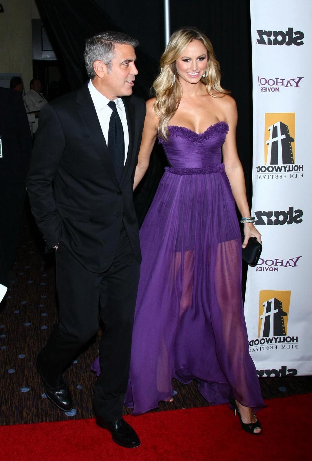 16P Stacy Keibler busty wearing sexy purple dress at 15th Annual Hollywood Film Awar