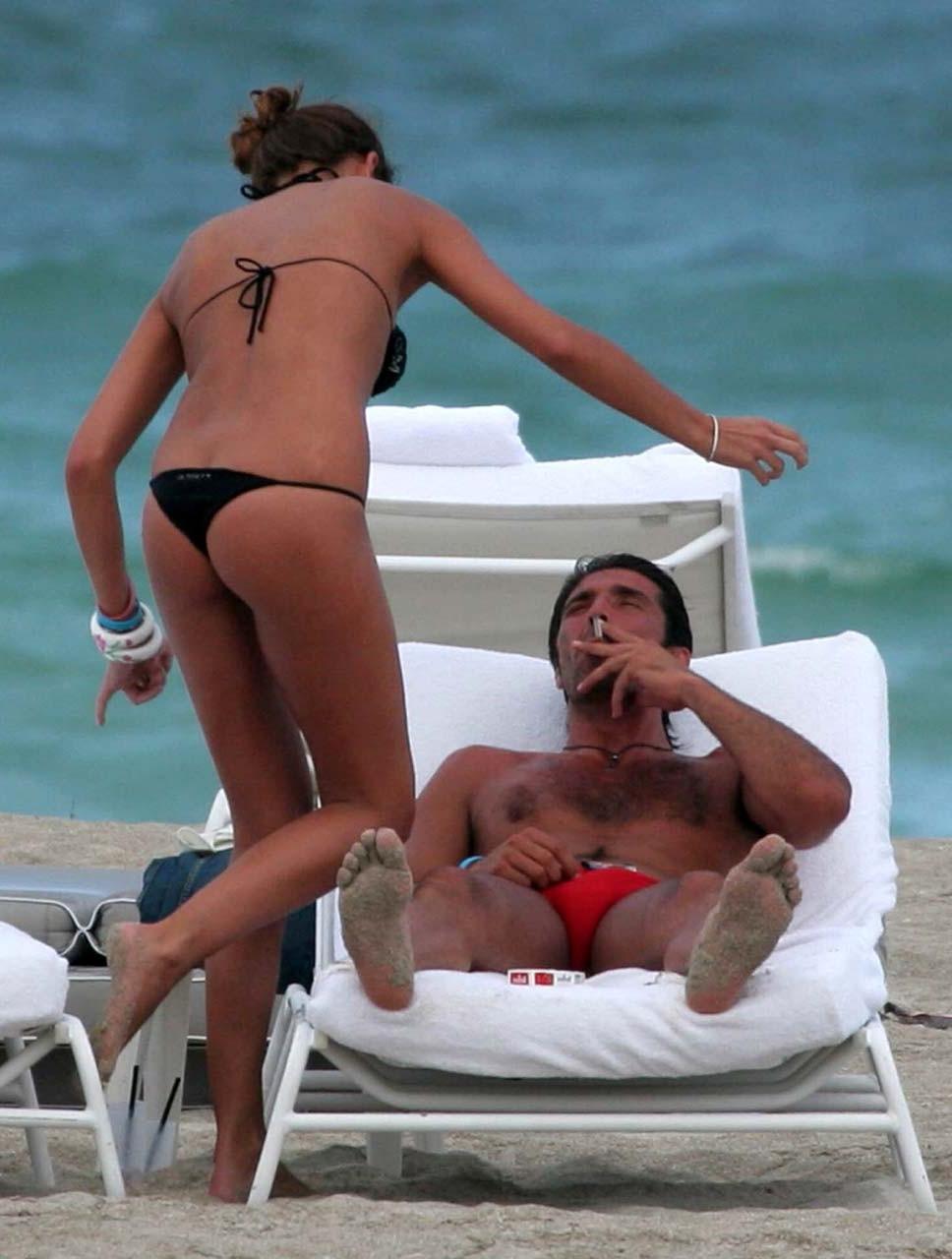 10P Alena Seredova riding some guy on beach and exposing her big boobs paparazzi sho