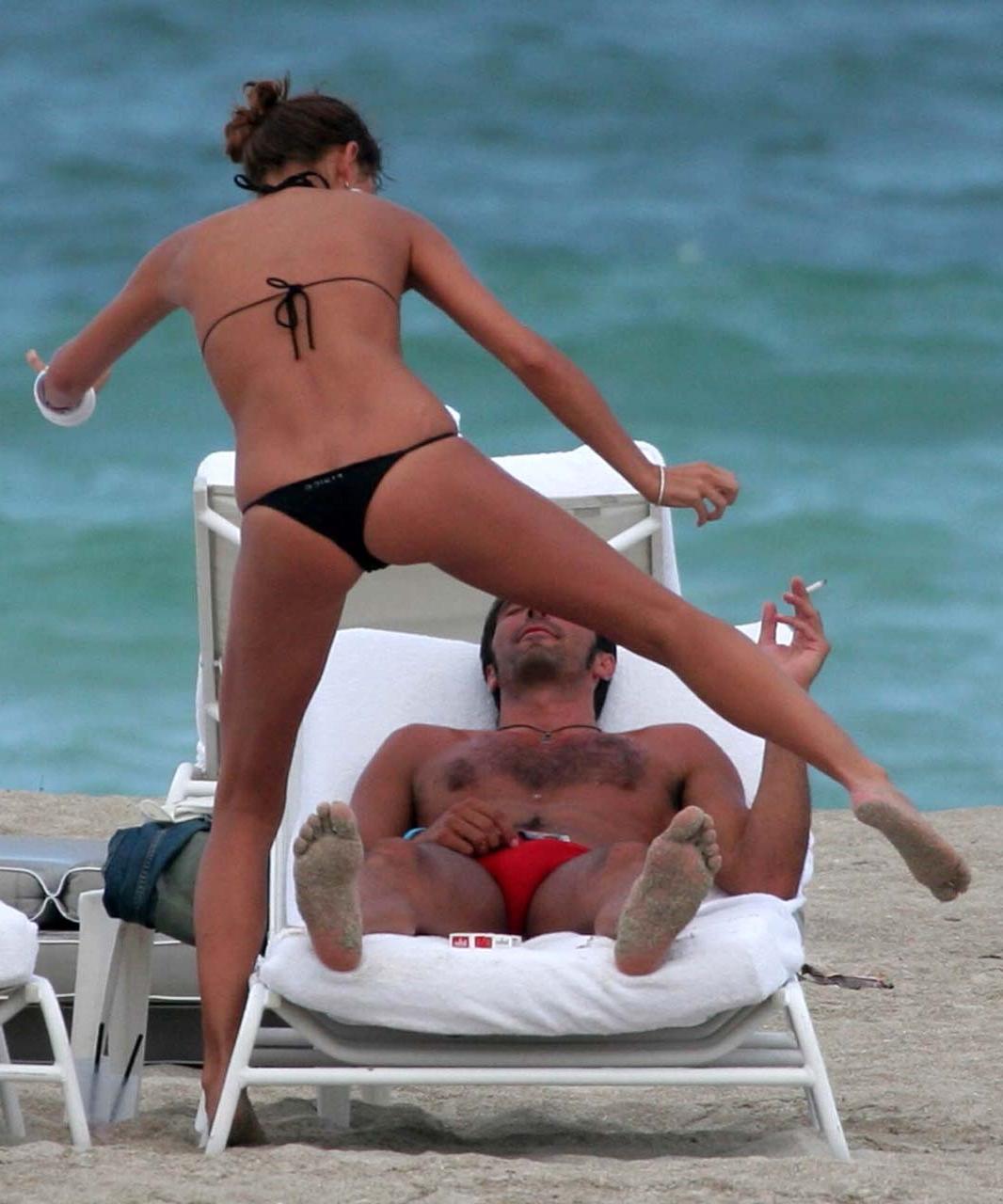 10P Alena Seredova riding some guy on beach and exposing her big boobs paparazzi sho