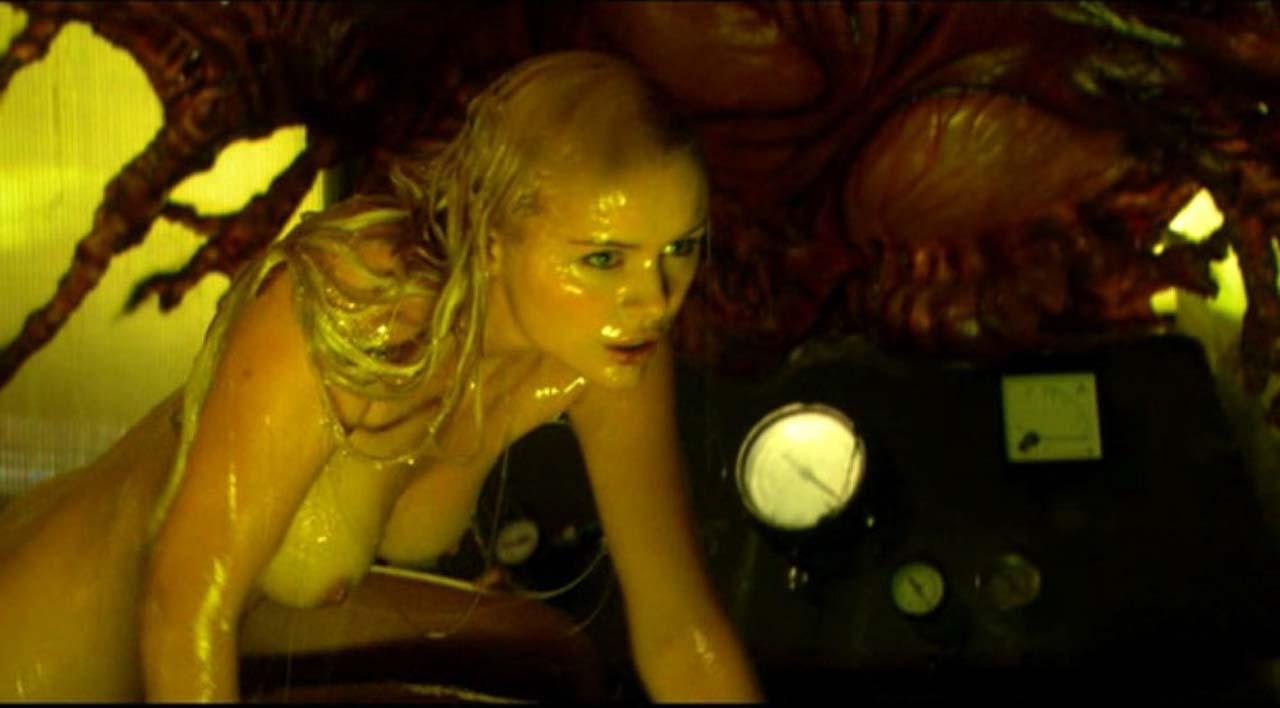 10P Helena Mattsson exposing her nice big boobs in nude movie scenes and leggy in mi