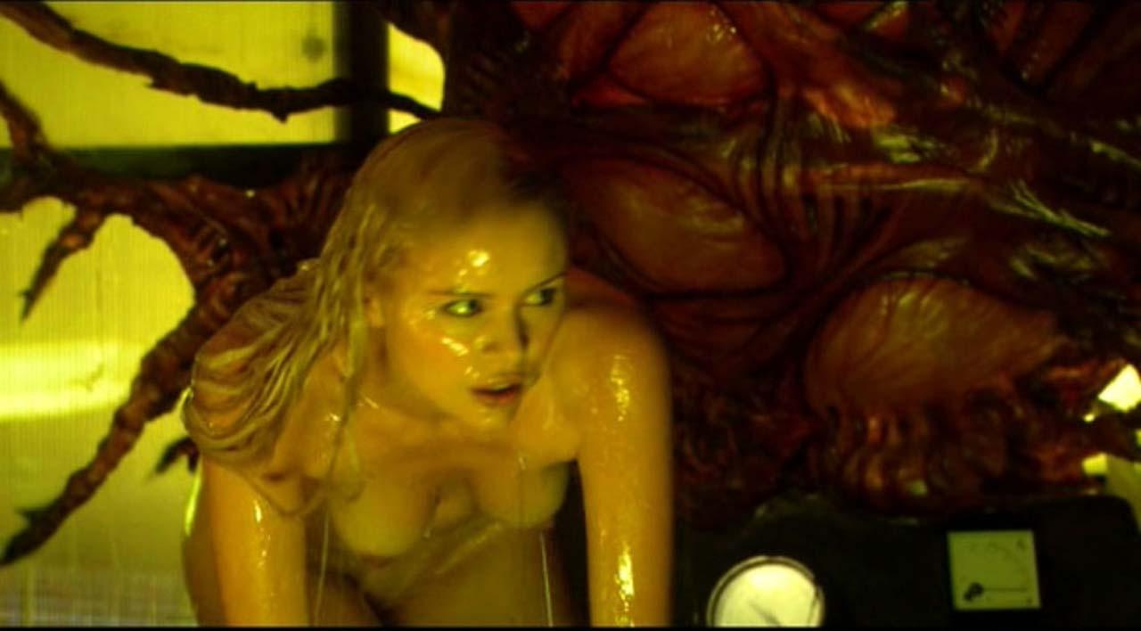 10P Helena Mattsson exposing her nice big boobs in nude movie scenes and leggy in mi