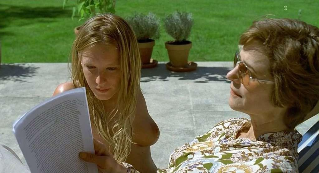10P Ludivine Sagnier exposing her big boobs and hairy pussy in nude movie scene
