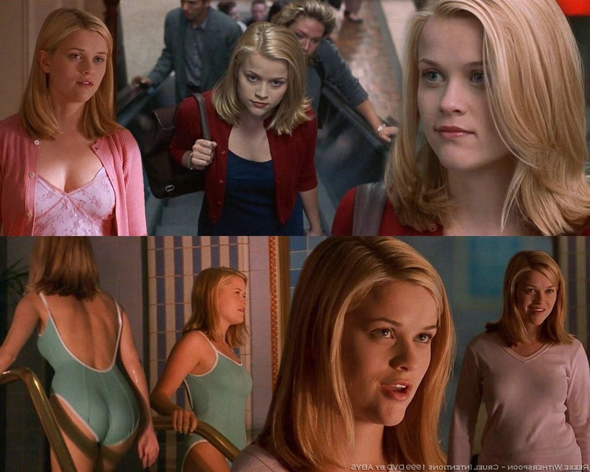 15P cute actress Reese Witherspoon topless in early B movie