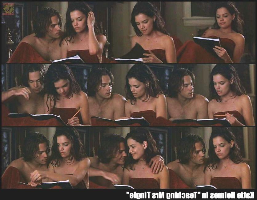 15P cute actress Katie Holmes fighting topless