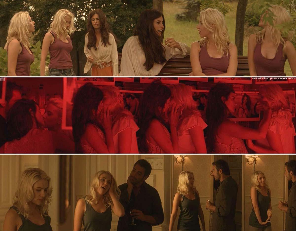 15P Scarlett Johansson kisses a babe in movie