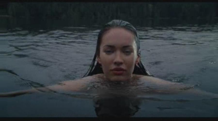 15P Megan Fox swimming nude but well covered