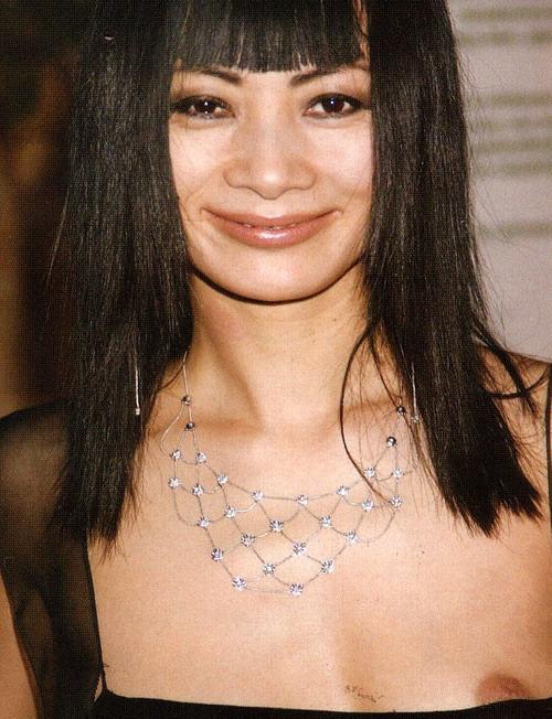10P Bai Ling showing her nice small tits in some nude movie caps and paparazzi pictu
