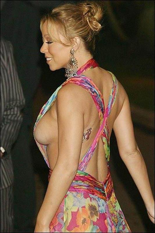 15P Mariah Carey upskirt of her round naked ass