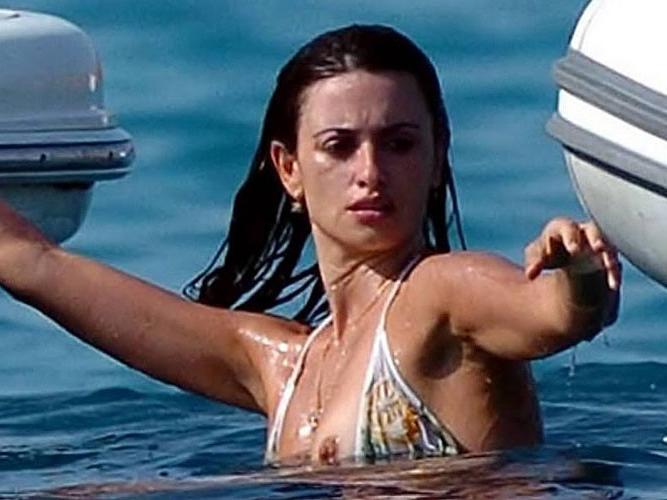 16P Penelope Cruz showing her nice big tits in movie