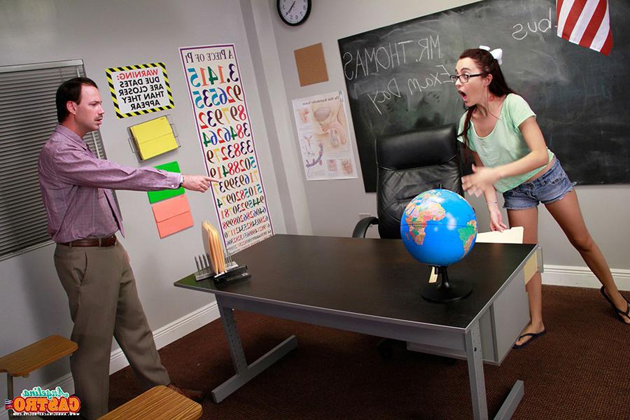 12P ANGELINA CASTRO FORCES HER STUDENT TO STROKE COCK