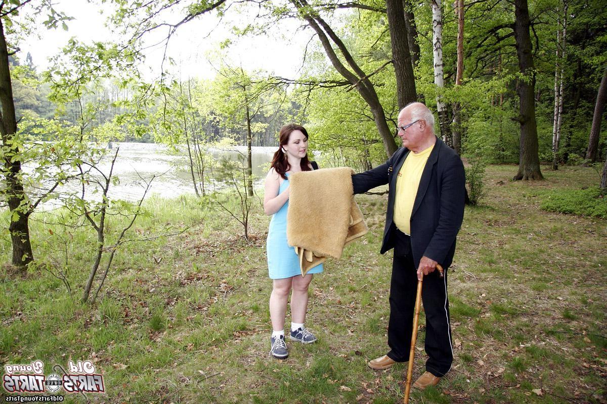 12P BBW teenage brunette gets fucked by a grandpa