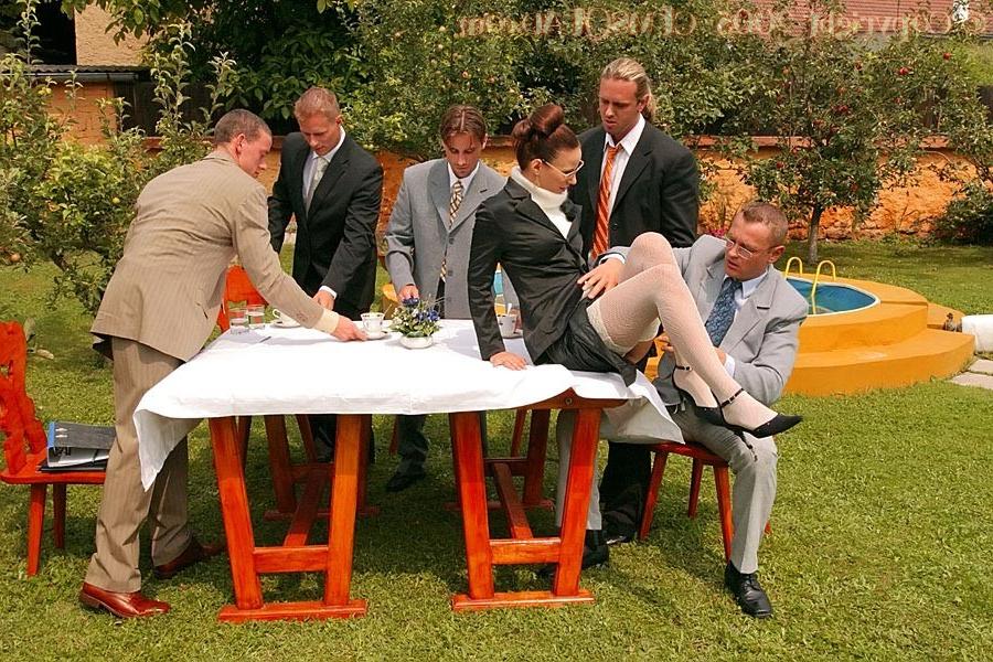 15P Outdoor gangbang orgy of massive flying cum facial