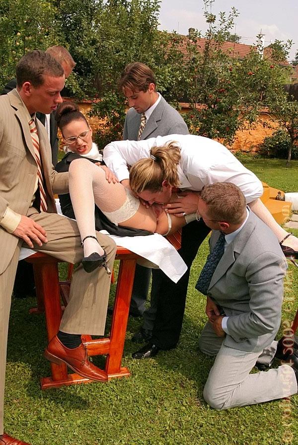 15P Outdoor gangbang orgy of massive flying cum facial