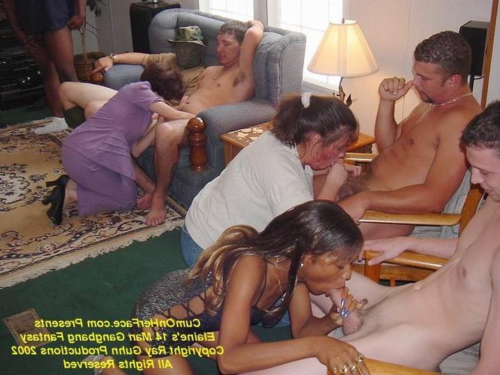 16P Mature babe gangbang cumshot