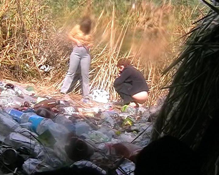 15P Several jolly chicks furtively filmed making a pee