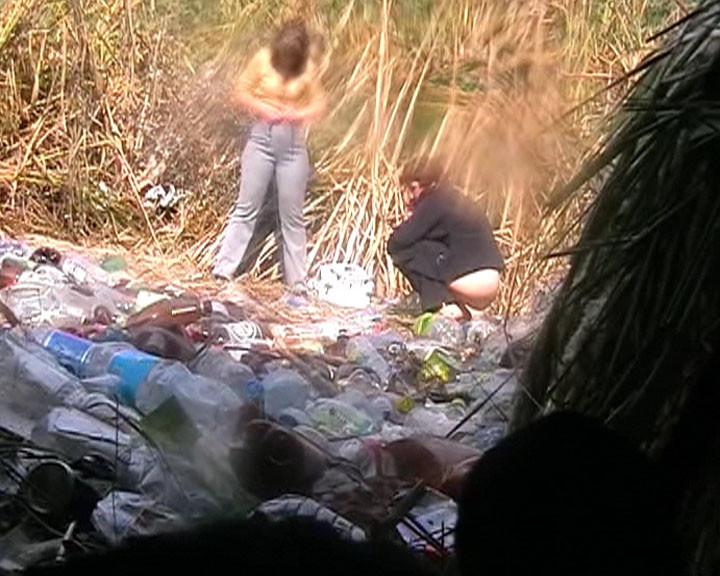15P Several jolly chicks furtively filmed making a pee