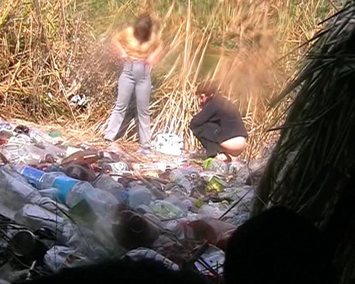 15P Several jolly chicks furtively filmed making a pee